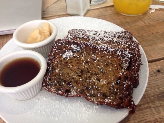 Mornin' Monkey... banana and walnut bread served with espresso butter and maple syrup...