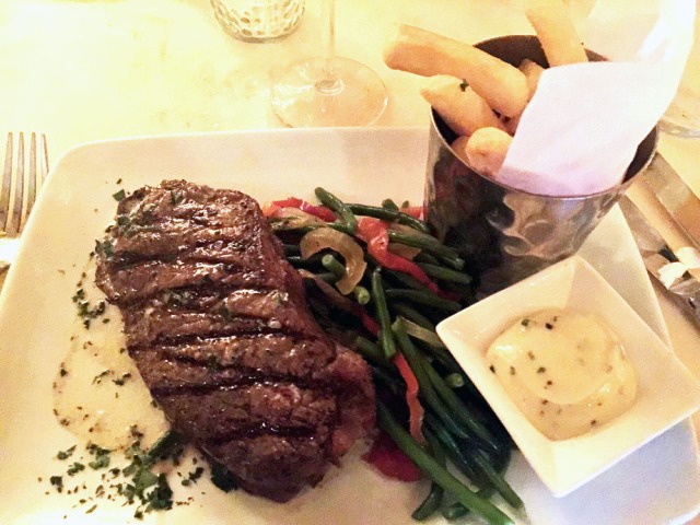 Grilled strip steak with french fries!